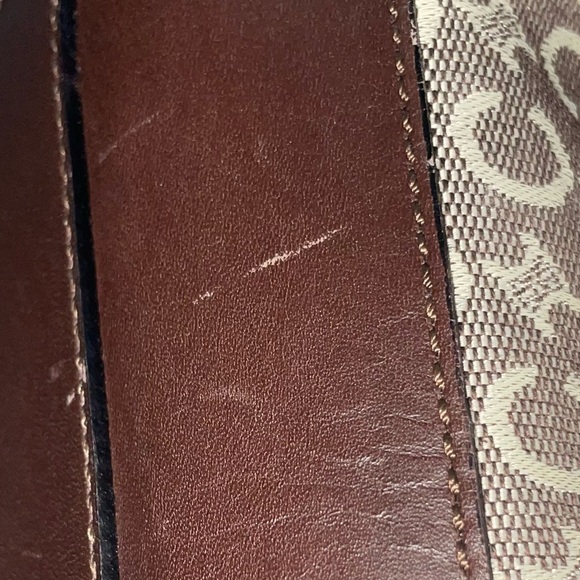 CELINE C Macadam Cosmetics Round Pouch  Canvas Khaki/Gold Hardware MC 00/2 - Picture 10 of 10